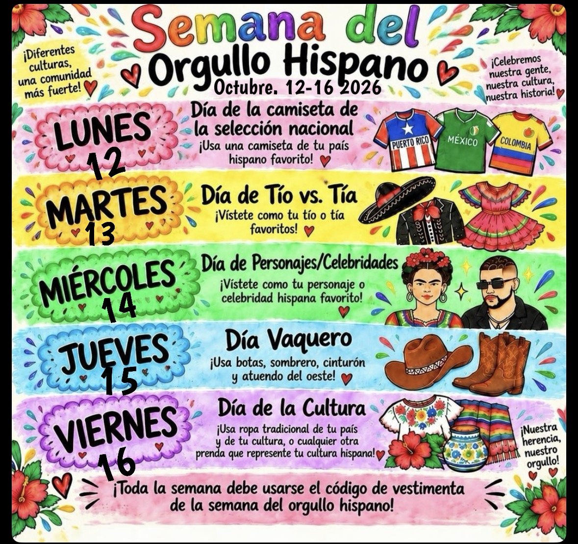 Spanish Flyer for Spirit Week